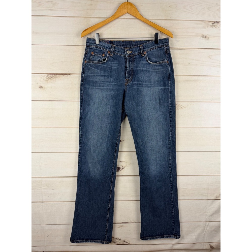 Lucky Brand Jeans Womens 12/31 Blue Denim Tempo Rider Button Fly Made in USA